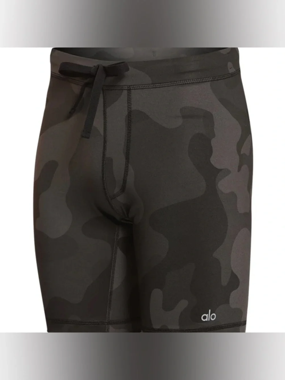 Alo Men's Alo Warrior Compression Black Shorts Camo SZ M